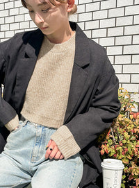 ウールライクショートニット