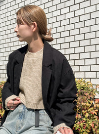 ウールライクショートニット