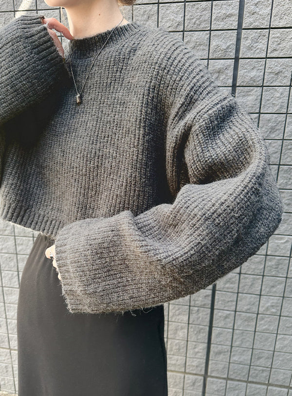 ウールライクショートニット