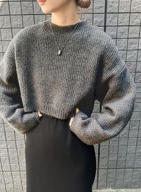 ウールライクショートニット