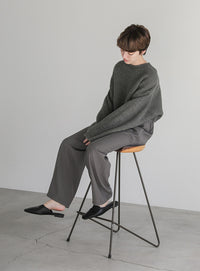 ウールライクショートニット