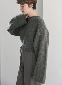 ウールライクショートニット