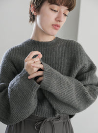 ウールライクショートニット