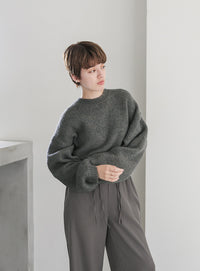 ウールライクショートニット