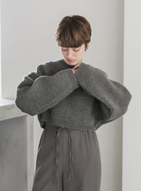 ウールライクショートニット