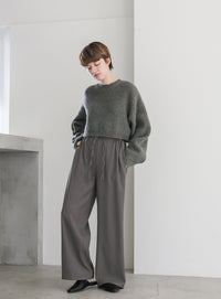 ウールライクショートニット