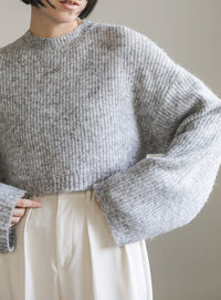 ウールライクショートニット