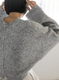 ウールライクショートニット