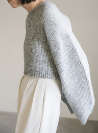 ウールライクショートニット