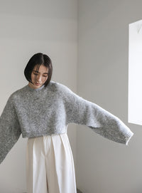 ウールライクショートニット