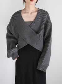 2WAYクロスデザインショートニット