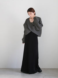 2WAYクロスデザインショートニット