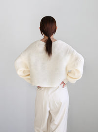 2WAYクロスデザインショートニット