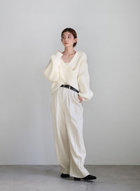 2WAYクロスデザインショートニット