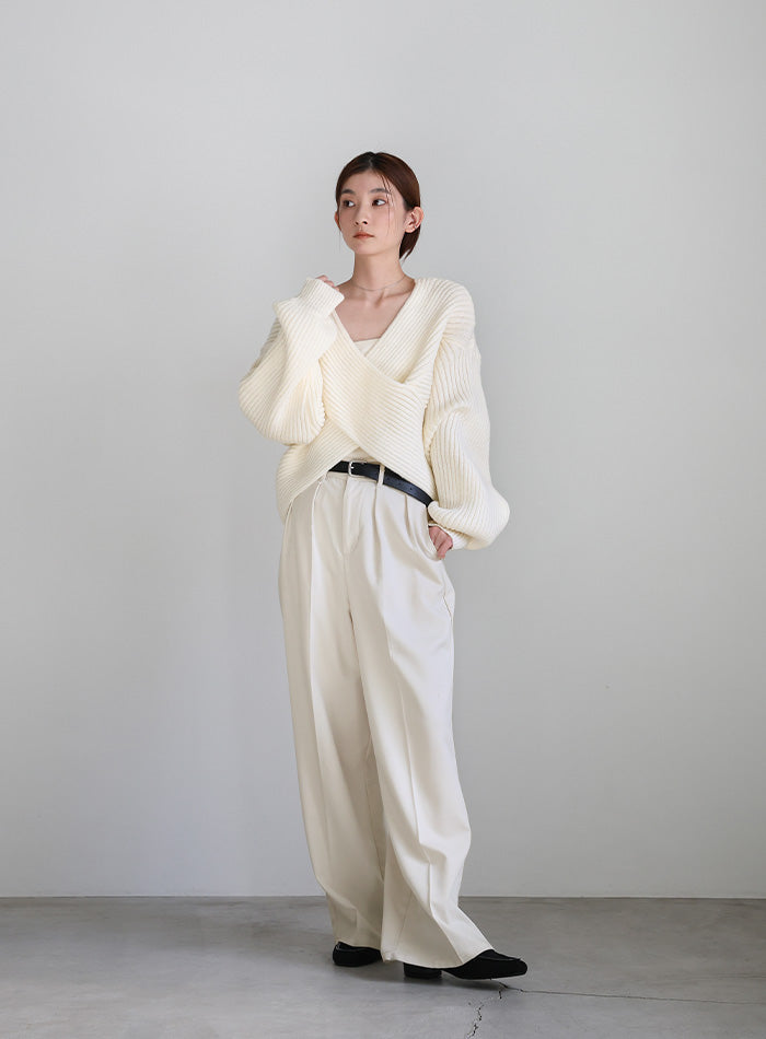 2WAYクロスデザインショートニット