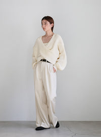 2WAYクロスデザインショートニット