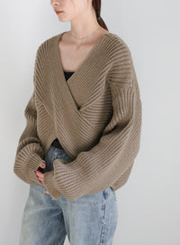 2WAYクロスデザインショートニット