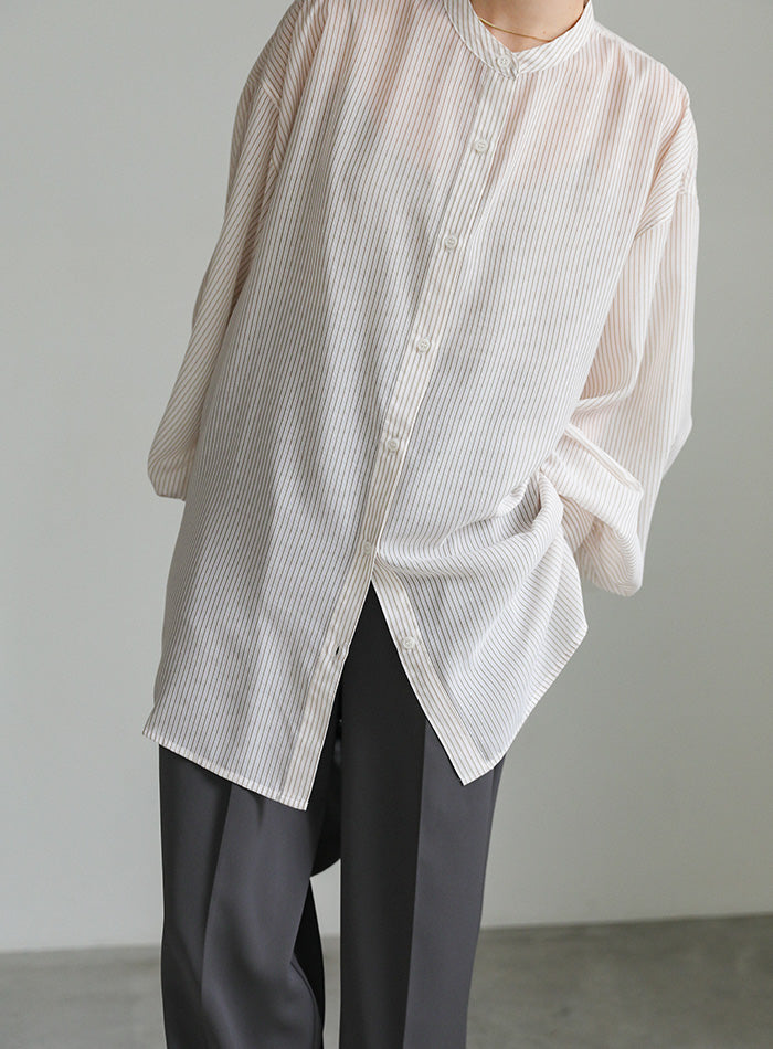 ストライプシアーボリュームスリーブシャツ【SALE】 – SELECT MOCA