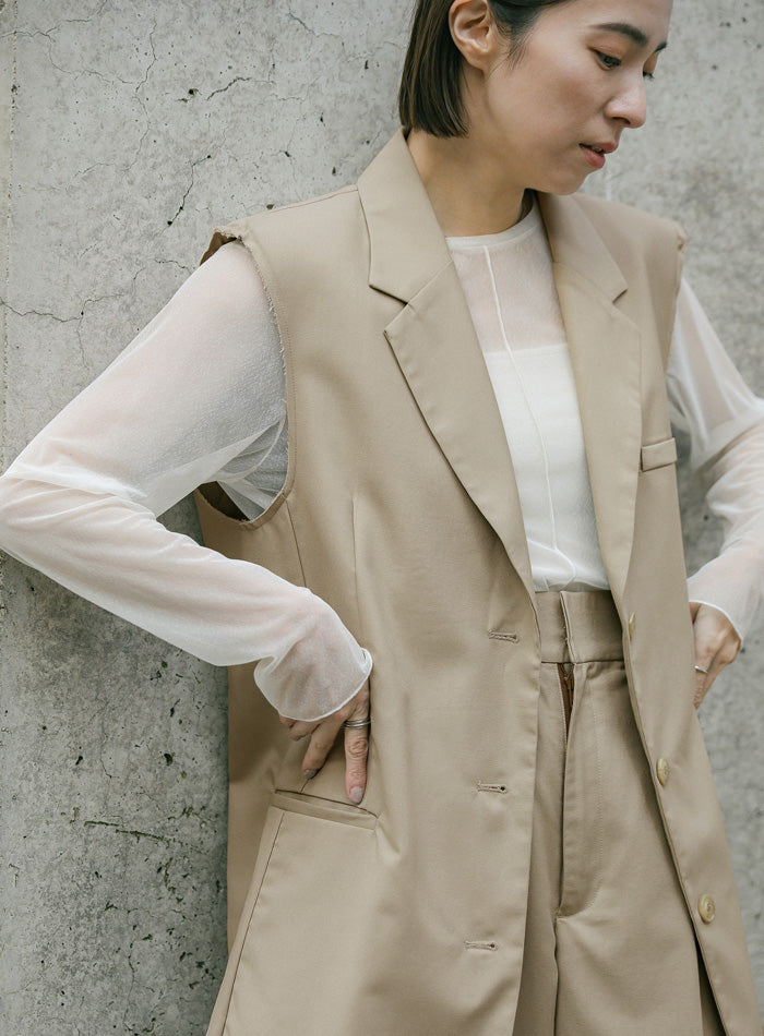 【24SS NEW】BOTTEGA VENETA_women / レザー パッド入りベスト 24SS NEW】BOTTEGA VENETA_women / レザー パッド入りベスト