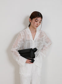 ベルトショルダー横長バッグ