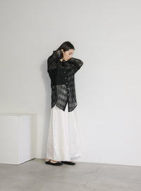 チェックレースオーバーシャツ