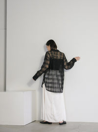 チェックレースオーバーシャツ