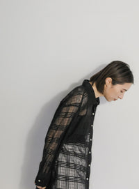 チェックレースオーバーシャツ