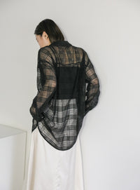 チェックレースオーバーシャツ