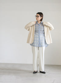 チェックレースオーバーシャツ