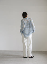 チェックレースオーバーシャツ