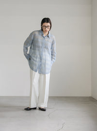 チェックレースオーバーシャツ