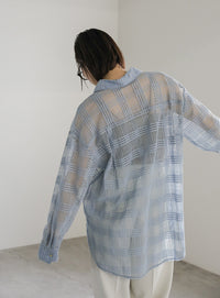 チェックレースオーバーシャツ