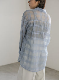 チェックレースオーバーシャツ