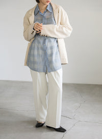 チェックレースオーバーシャツ