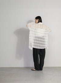 チェックレースオーバーシャツ