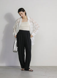 チェックレースオーバーシャツ