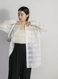 チェックレースオーバーシャツ