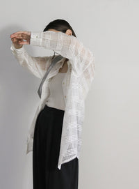 チェックレースオーバーシャツ