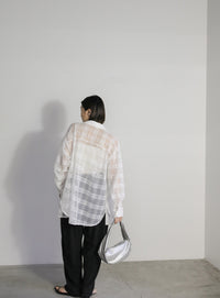 チェックレースオーバーシャツ