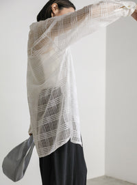 チェックレースオーバーシャツ