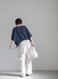 リネンドロストサイドリボンブラウス【SALE】