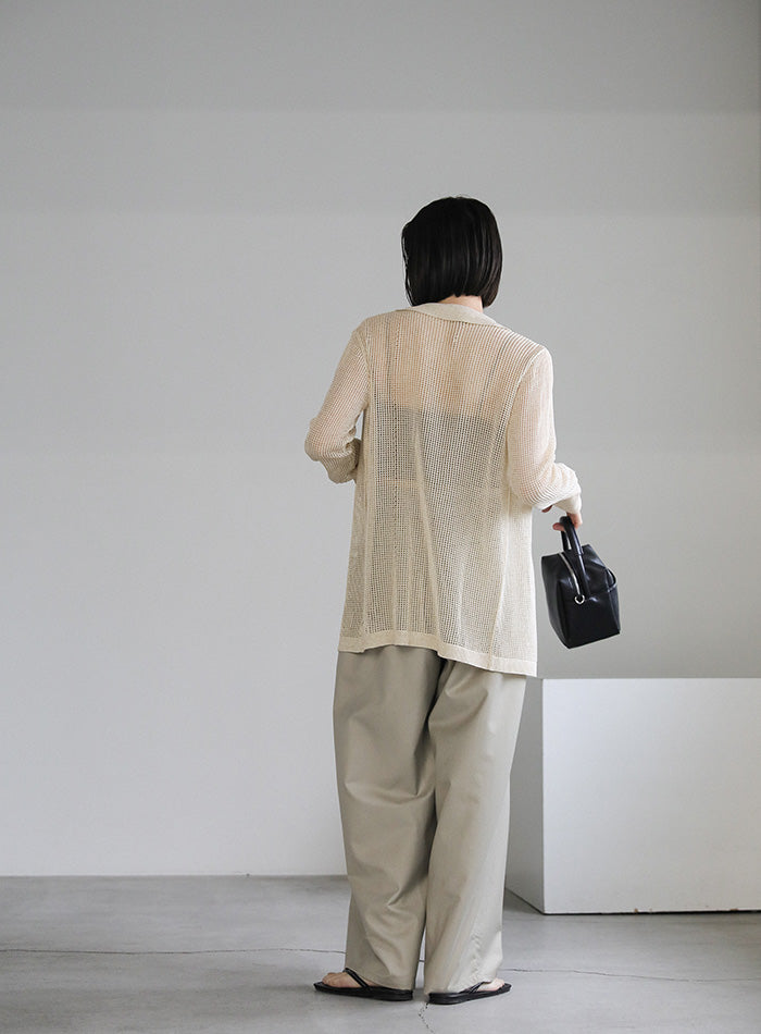 襟付きメッシュリネンカーディガン – SELECT MOCA