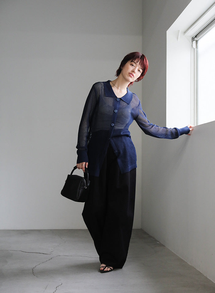 襟付きメッシュリネンカーディガン【SALE】 – SELECT MOCA