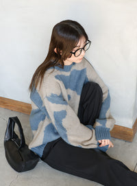 ニュアンス柄シャギーニット