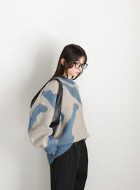 ニュアンス柄シャギーニット