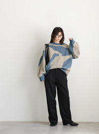 ニュアンス柄シャギーニット