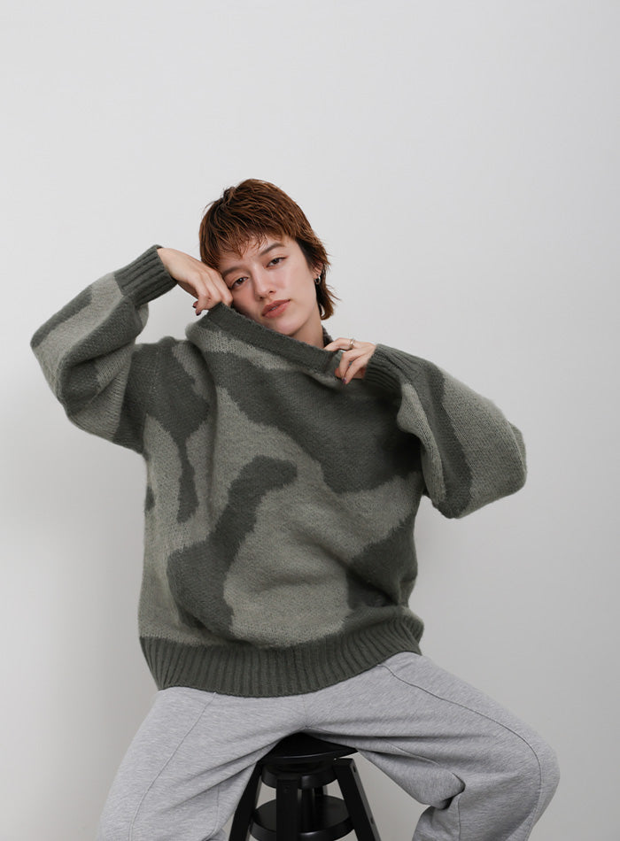 ニュアンス柄シャギーニット