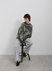 ニュアンス柄シャギーニット