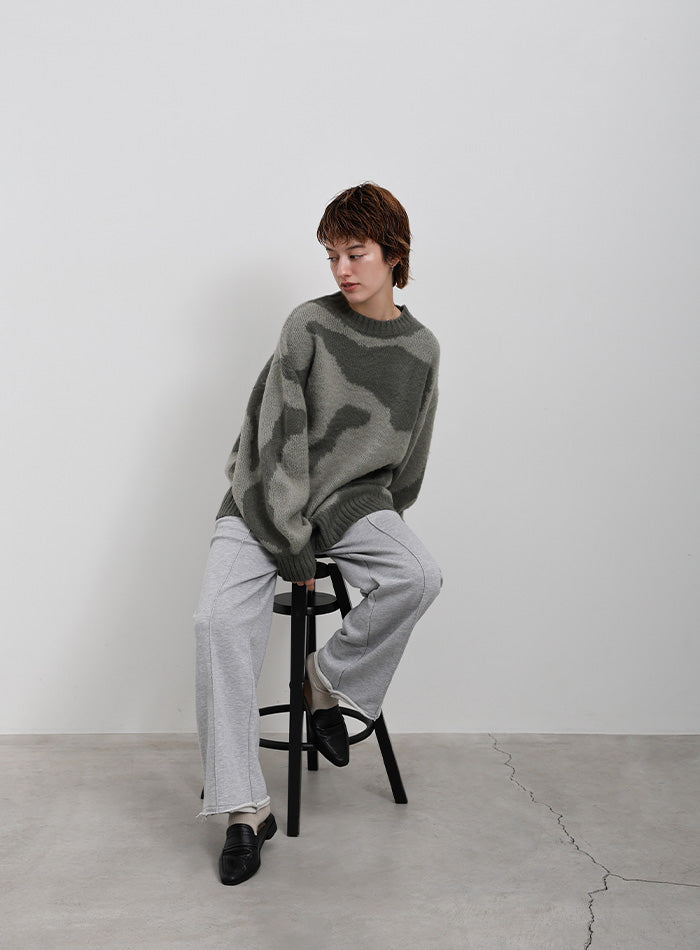 ニュアンス柄シャギーニット