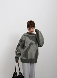 ニュアンス柄シャギーニット